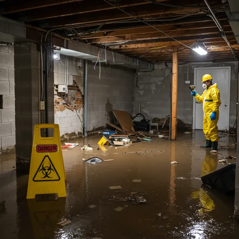 Flooded Basement Electrical Hazard in Polk City, FL Property